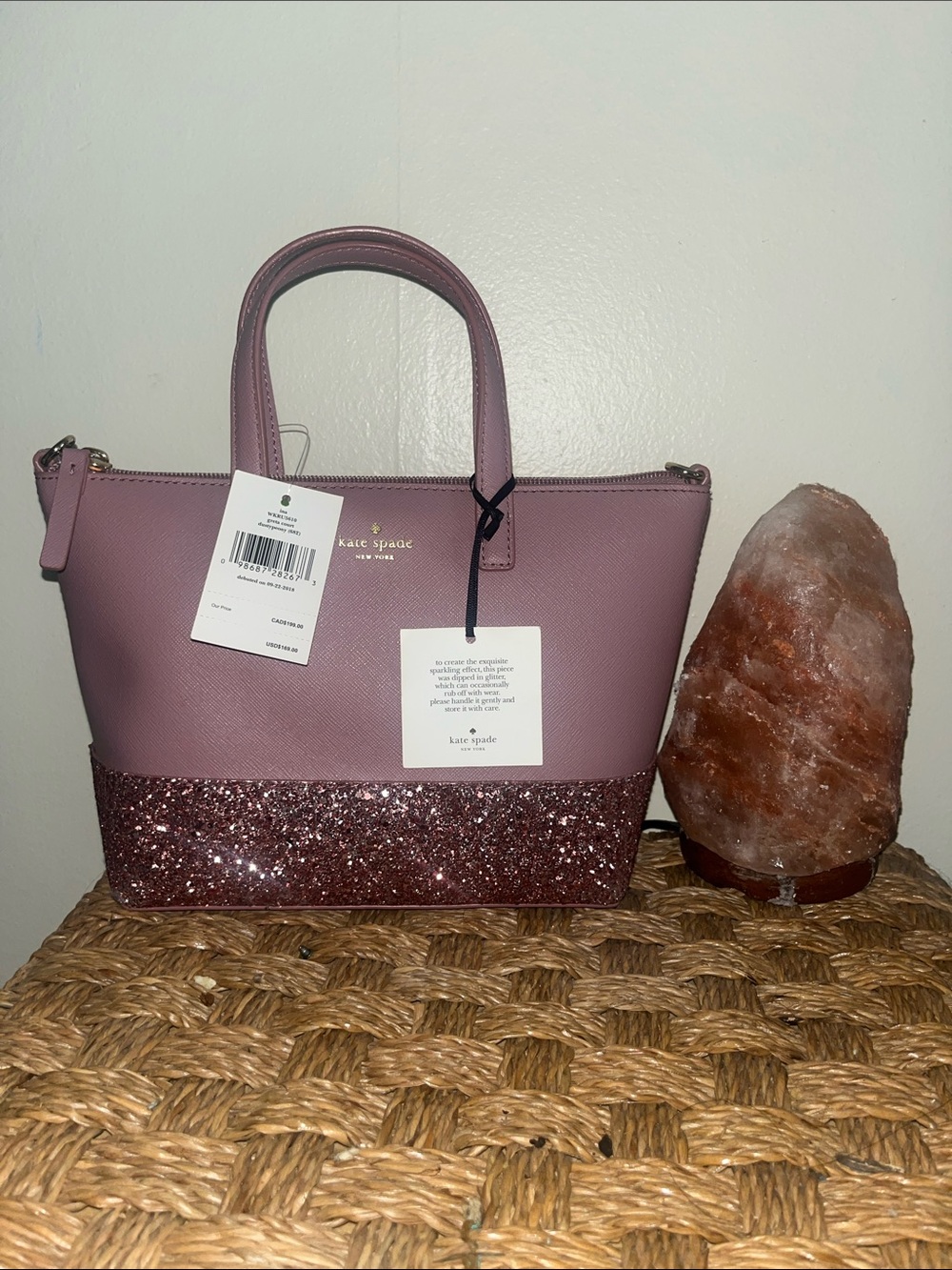 kate spade Dusty Peony Glitter-Trim Satchel